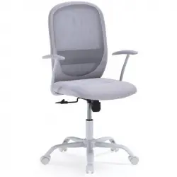 Home Heavenly Magevo Silla de Oficina con Reposabrazos Y Respaldo Textil Gris