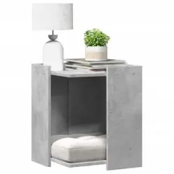 Mueble Arenero De Gatos Madera Gris Hormigón 42x42x51 Cm