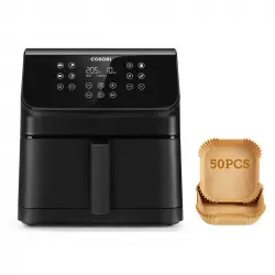 Cosori Premium II Chef Edition Freidora de Aire 6.2L Negra + Pack 50 Papeles Protectores