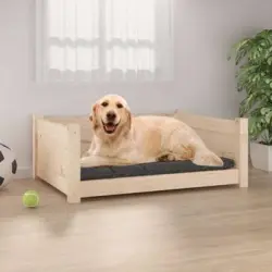 Cama Para Perros Madera Maciza De Pino 75,5x55,5x28 Cm