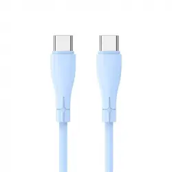 Cool Cable USB Silicona Universal Tipo-C a Tipo-C 1m Celeste