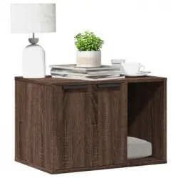 Mueble Arenero Para Gatos Madera Ingeniería Marrón 60x40x40 Cm