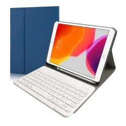 Royal Bailey Rk102 Funda Con Bluetooth Teclado Para Ipad 10.2(2021/2020/2019)/ipad Air 10.5/ipad Pro10.5 Azul