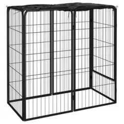 Corral Para Perros | Perrera Exterior 6 Paneles Acero Con Recubrimiento En Polvo Cfw755807