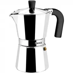 Monix Vitro Expres M620003 Cafetera Italiana de Aluminio 3 Tazas Plata
