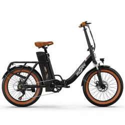 OneSport OT16-2 Bicicleta Eléctrica Motor 250W Batería 48V/17Ah Autonomía 60km 20" Marrón/Negro