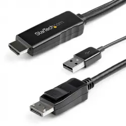 StarTech Conversor Activo de HDMI a DisplayPort 4K 30Hz 3m Negro