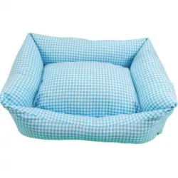 Cama Cuna Cuadrada Vichy T3 60x50 Azul