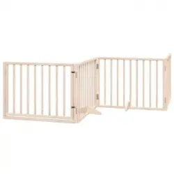Puerta Para Perros Plegable 4 Paneles Madera De Álamo 320 Cm Vidaxl