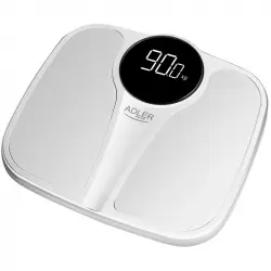 Adler Ad8172w Báscula De Baño Digital, Alta Precisión 180kg, Pantalla Led Apagado Automático, Antide