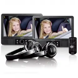 Lenco MES-415 Reproductor de DVD Portátil con Dos Pantallas 9" y USB Negro