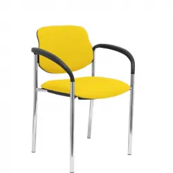 Piqueras y Crespo Villalgordo Silla Fija Bali Amarillo Chasis con Brazos Cromo