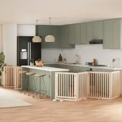 Puerta Para Perros Plegable 12 Paneles Madera De Álamo 960 Cm
