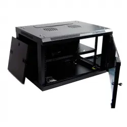 Powergreen Armario Rack Mural 19" 6U 600x450mm + Termostato + 2 Ventiladores + 1 Bandeja Fija