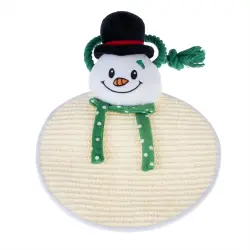 Alfombrilla rascadora de sisal TIAKI muñeco de nieve - 35 x 25 x 4 cm (L x An x Al)