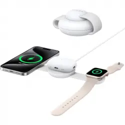 Anker MagGo Estación de Carga Inalámbrica 3 en 1 Compatible con MagSafe Qi2 15W Blanco