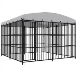 Perrera De Exterior | Jaula Para Perro | Parque Para Mascotas Con Techo 300x300x210 Cm Cfw783734