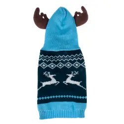 Sudadera con capucha de reno TIAKI para perros - Talla S: 30 cm de largo de espalda