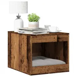 Mueble Arenero De Gatos Madera Ingeniería Envejecida 47x59x42cm