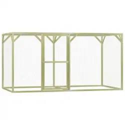 Jaula Gallinero Madera Impregnada Pino Y Acero 3x1,5x1,5 M Vidaxl