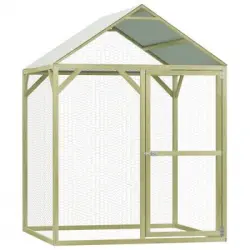 Jaula Gallinero Madera Impregnada Pino Y Acero 1,5x1,5x2 M Vidaxl