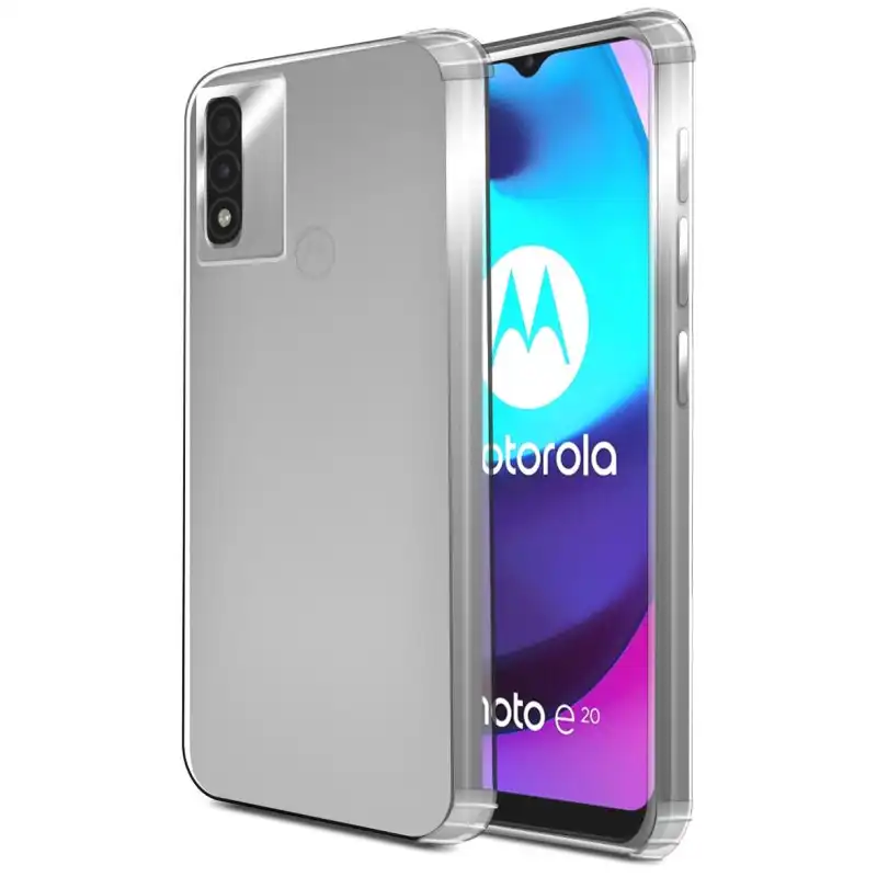 PcCom Essential Funda Antishock Transparente para Motorola Moto E20