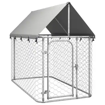 Perrera De Exterior | Jaula Para Perro | Parque Para Mascotas Con Tejado 200x100x150 Cm Cfw783749