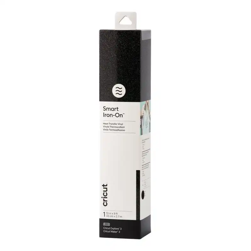 Cricut Smart Iron-On Vinilo de Transferencia Térmica 30x273cm Glitter Black