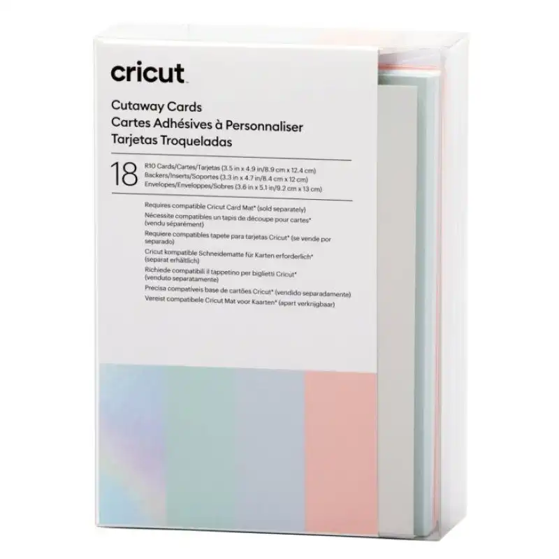 Cricut R10 Tarjetas Recortables Colección Pastel 18 Unidades