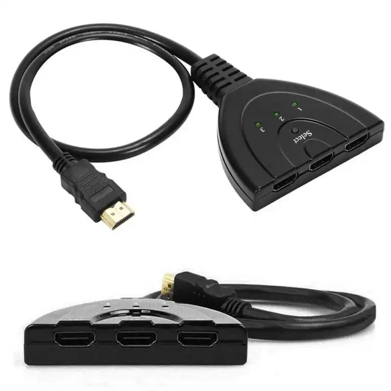 OcioDual Conmutador Multipuerto Ladrón Switch de 3 puertos HDTV hembras a HDTV macho para PC TV