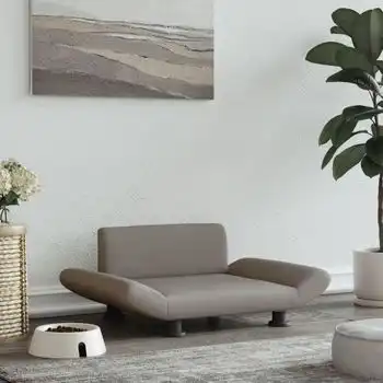 Cama Para Perros De Tela Gris Taupe 70x45x28 Cm