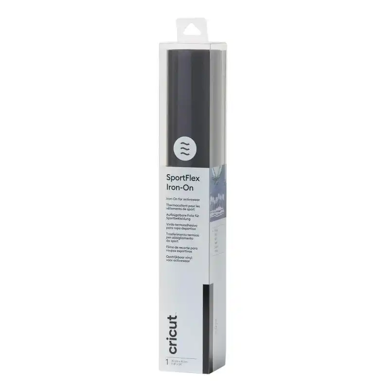 Cricut SportFlex Iron-On Rollo de Vinilo Térmico 30x60cm Negro