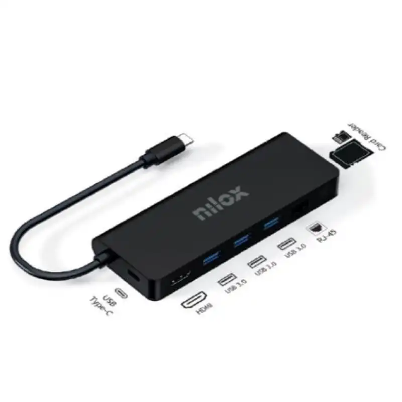 Nilox NXDSUSBC04 Docking Station USB-C Negro