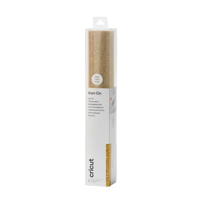 Cricut Vinilo de Transferencia Térmica Extraíble con Purpurina Dorada