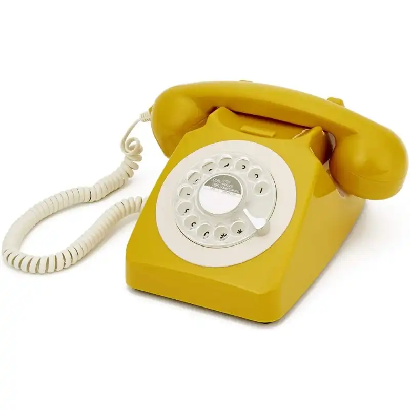 GPO 746 Rotary Teléfono Fijo Retro Mostaza