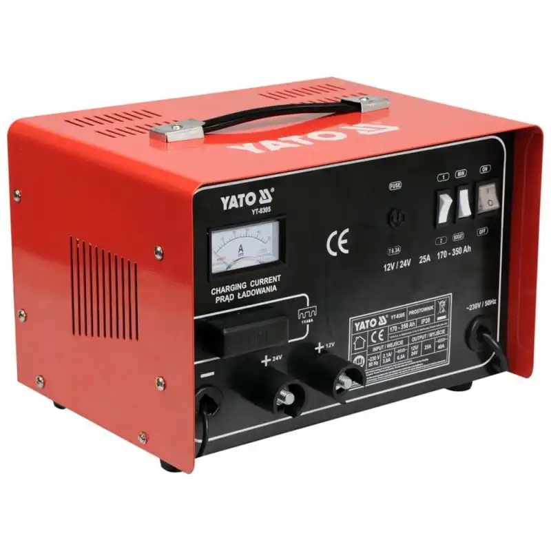 Yato Cargador de Batería 12/24V 25A