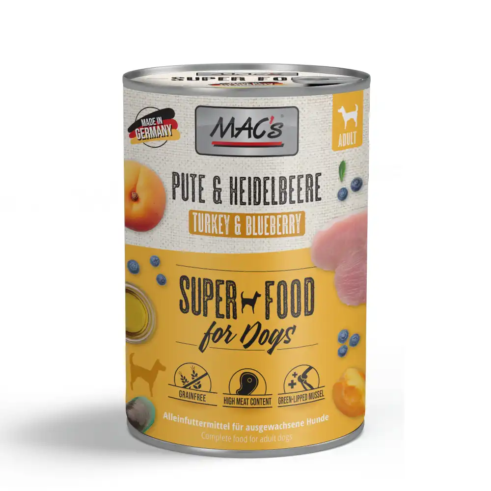 MAC's Adult Superalimentos 6 x 400 g - Pavo y arándanos