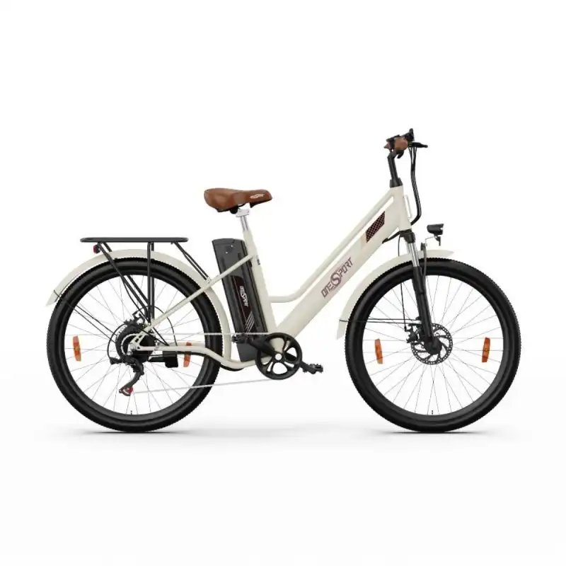 OneSport OT18-3 Bicicleta Eléctrica Motor 250W Batería 36V/14.4Ah Autonomía 40km Ruedas 26" Blanco