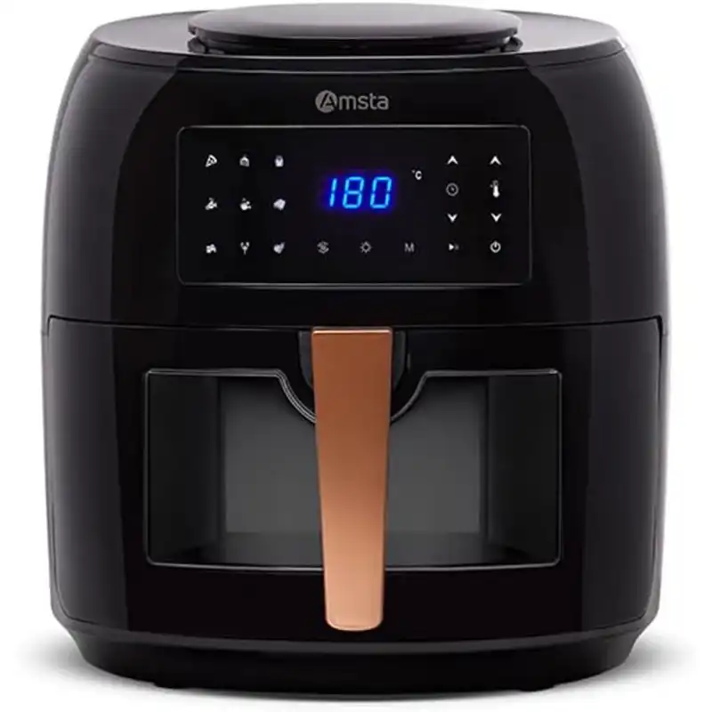Amsta AMDF8ADVB Freidora de Aire sin Aceite 7.5L con Ventana Transparente 1800W Negra