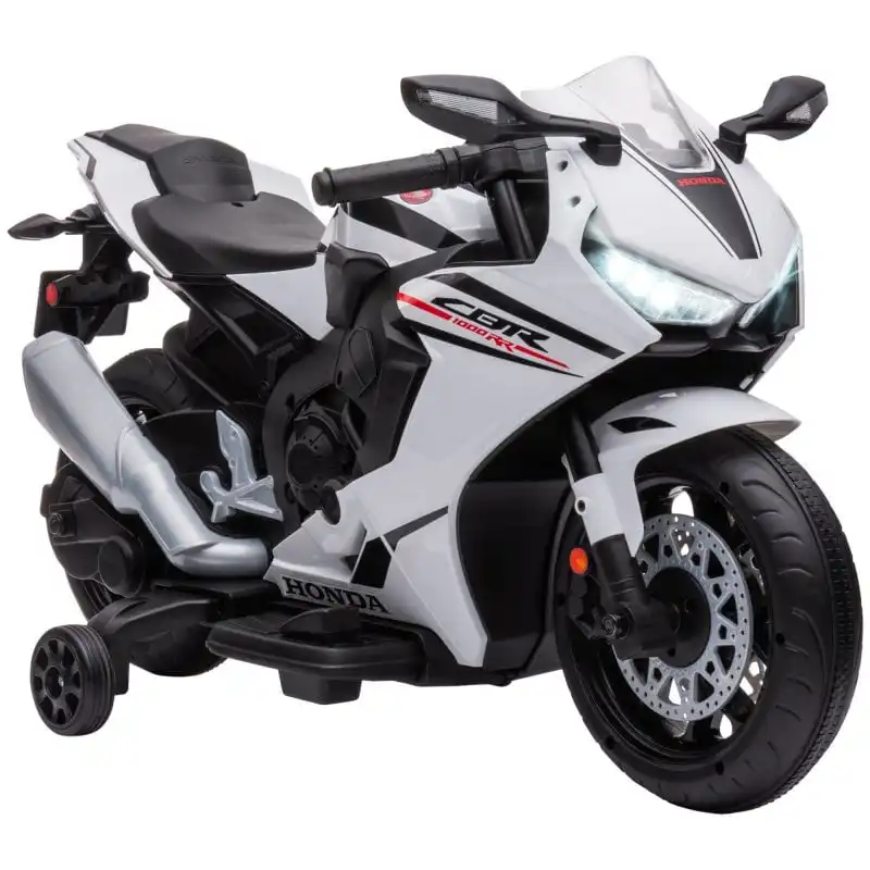 Homcom Moto Eléctrica Honda con Licencia 6V Blanco para Niños de 3-5 Años