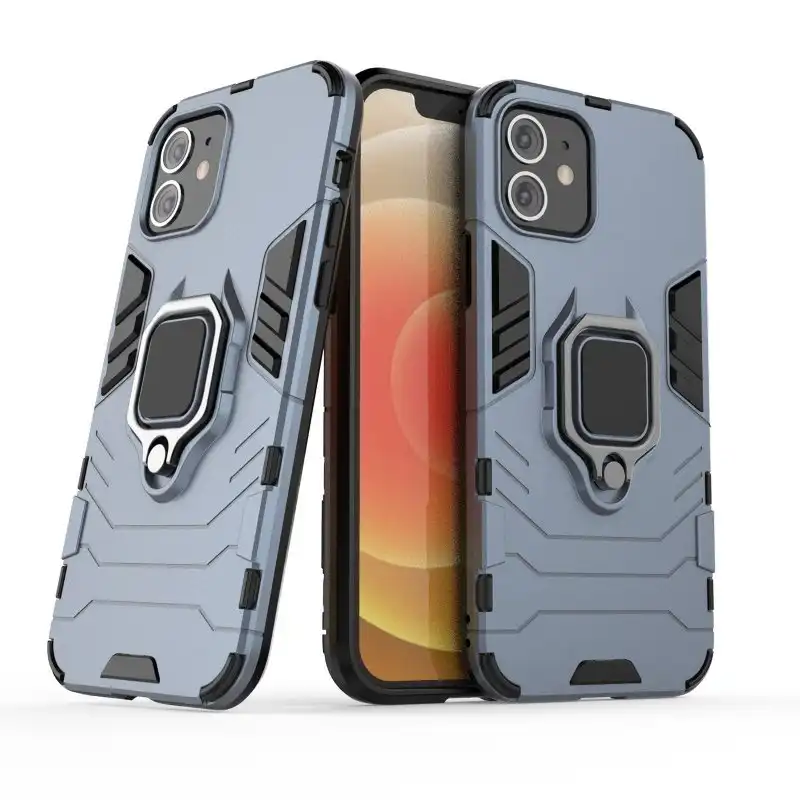 Funda Magnética Con Anillo Para Móvil Apple Iphone 12 / 12 Pro Azul