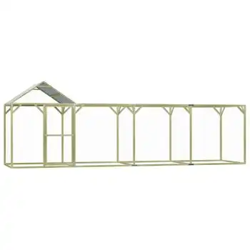 Jaula Gallinero Madera Impregnada Pino Y Acero 6x1,5x2 M Vidaxl