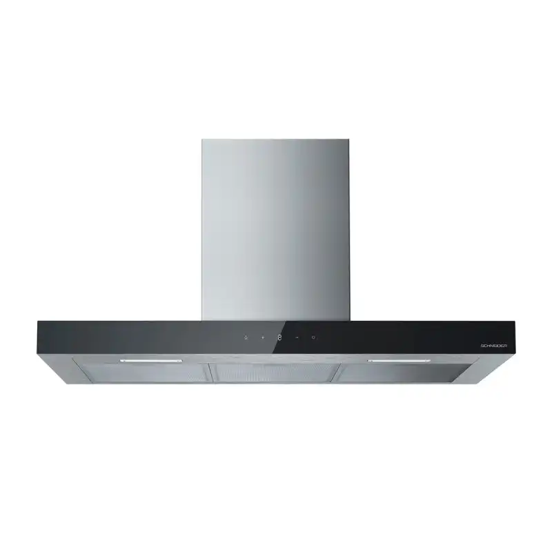 Schneider SCHB9612TB Campana Decorativa 90cm Acero Inoxidable/Negro