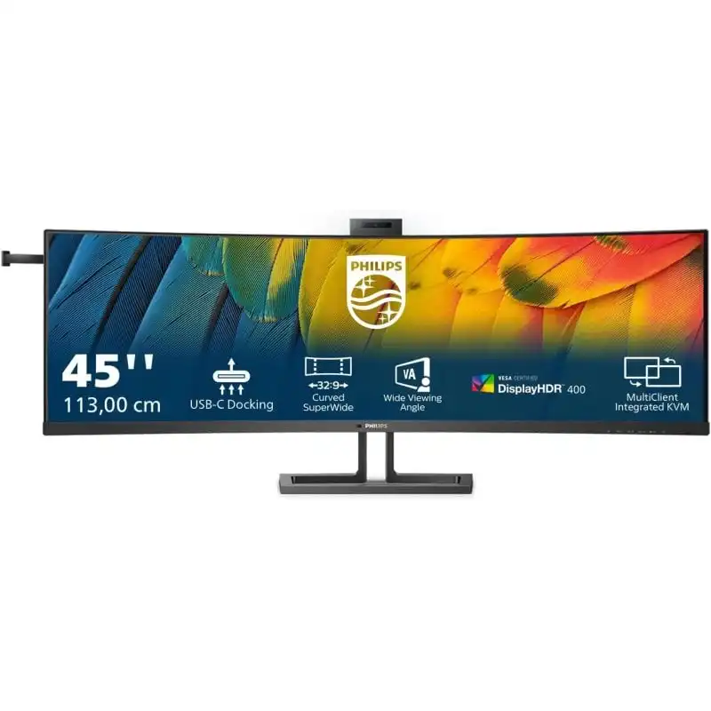 Philips 45B1U6900CH 44.5" LED UltraWide Dual QHD 75Hz Curvo Webcam USB-C