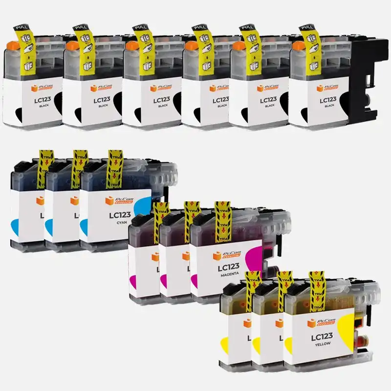 Pccom Essential Brother Lc123/lc121 Cartucho Tinta Compatible Negro/cian/magenta/amarillo Pack 15