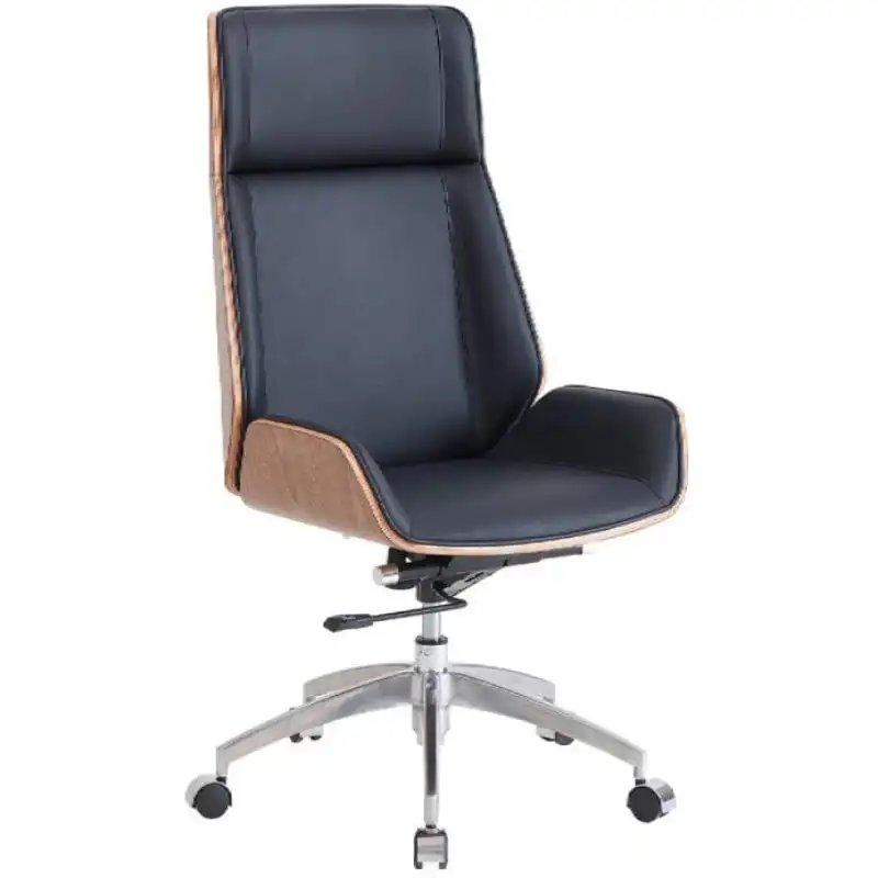 Home Heavenly Imperio Silla de Escritorio Giratoria Y Regulable en Altura Polipiel Negro