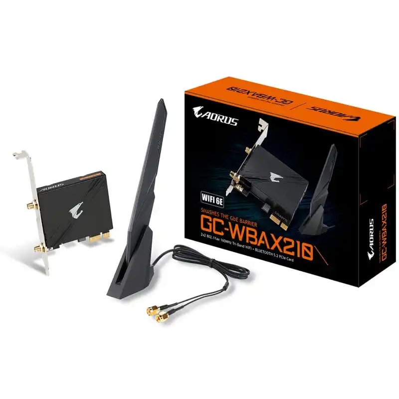 Gigabyte GC-WBAX210 Tarjeta de Red Interna PCIe x1 WiFi 6E AX210 2400Mbit/s + Bluetooth 5.2