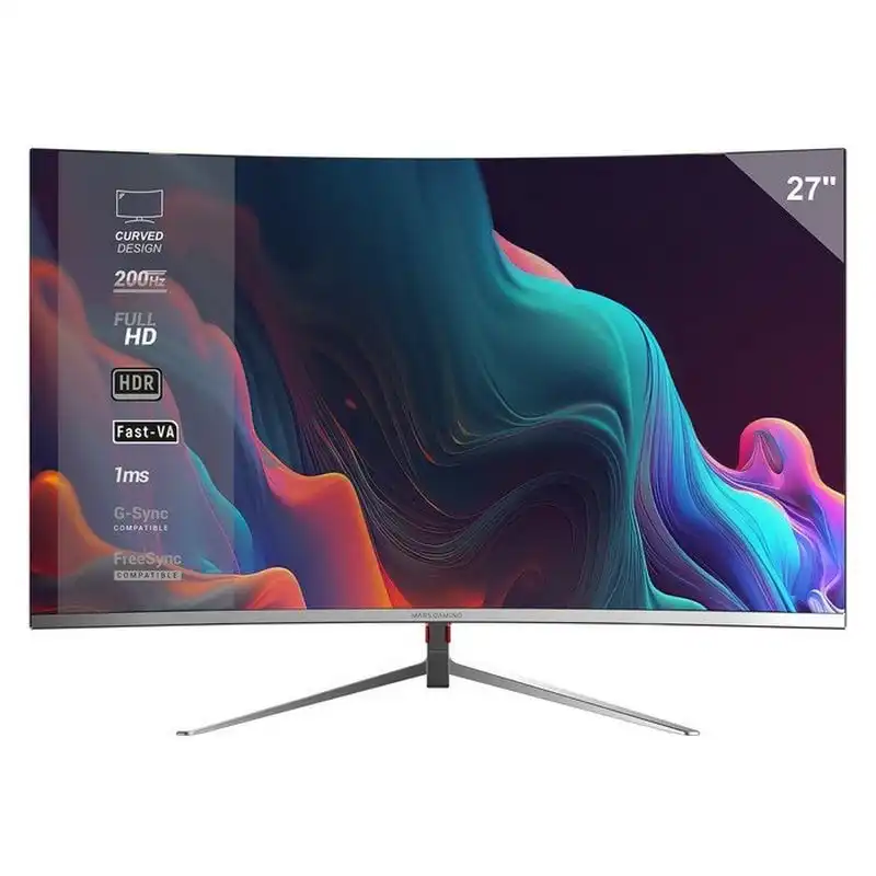 Mars Gaming MV-27C Monitor Curvo 27" FHD 200Hz HDR10 1ms FreeSync G-Sync Low Blue Light HDMI Blanco