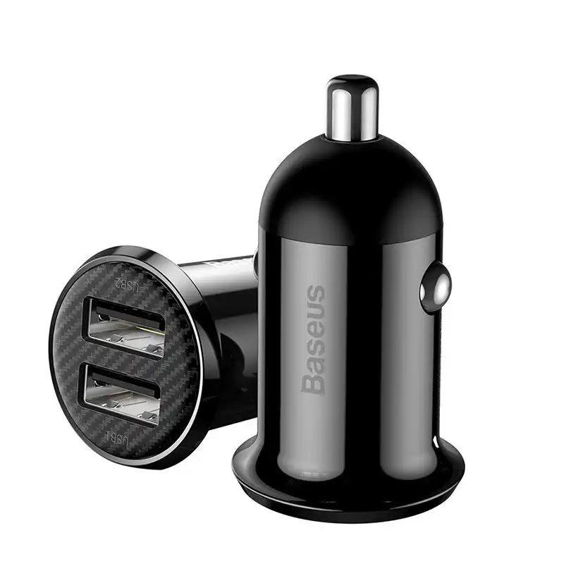 Baseus Gain Pro Cargador de Coche 2xUSB 2.4A Negro