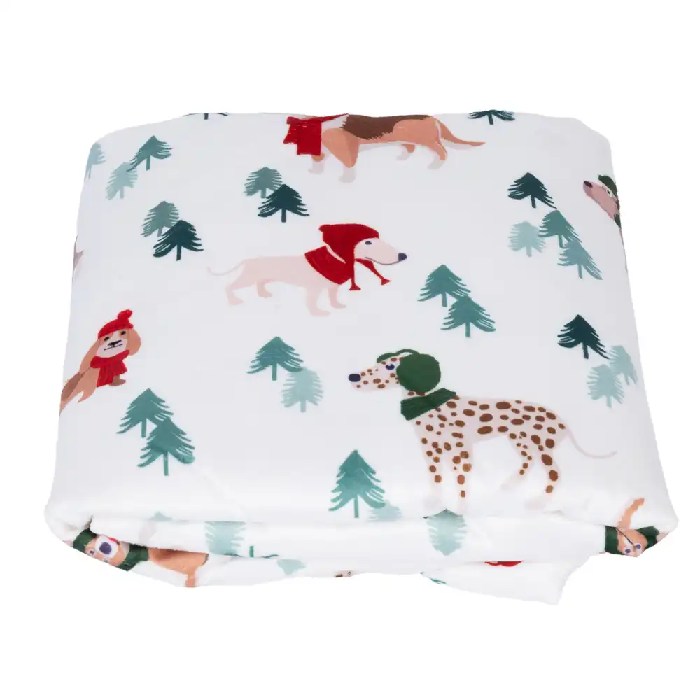 Manta TIAKI Funny Winter Dogs - 100 x 70 cm (L x An) - Manta para perros